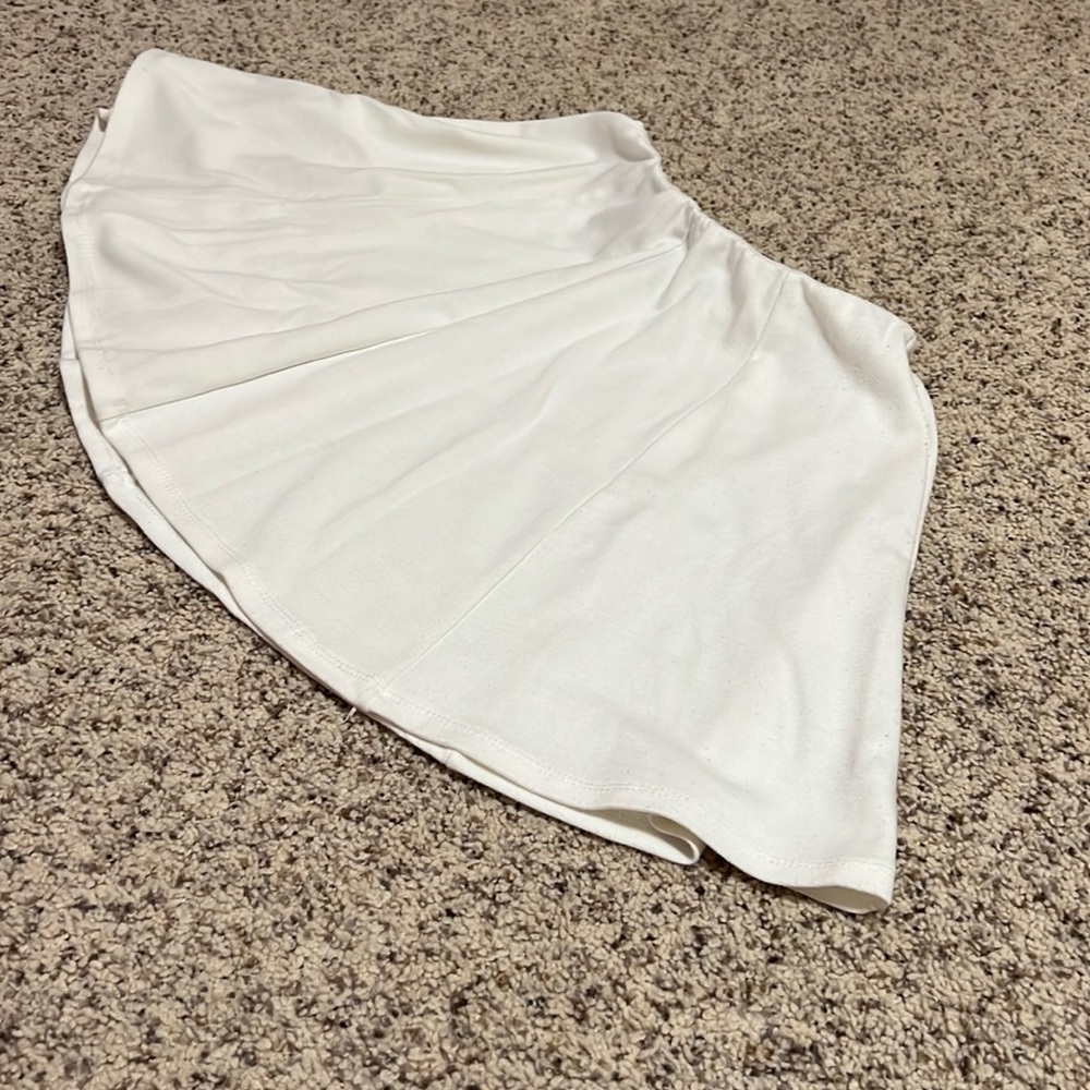 White mini skirt